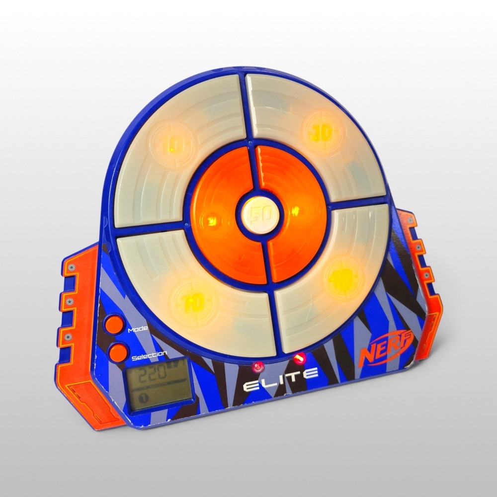 Nerf Elite Digital Target Practice LCD Scoring Sound Effects Blue Bullseye Game